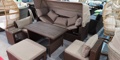 Комплект плетеной мебели из искусственного ротанга AFM-320B-T320 Brown/Beige с диваном-трансформером и столом