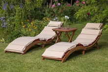 Комплект шезлонгов из термодерева AFM-803A-T133 Beige с бежевыми матрасами