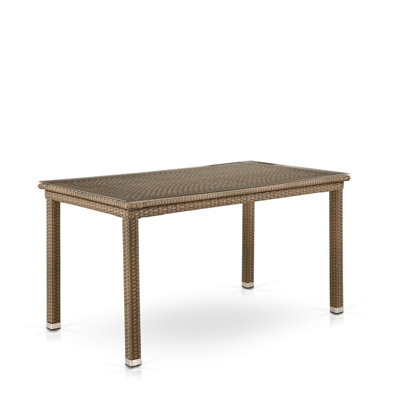 Обеденный комплект плетеной мебели T256B/Y380B-W65 Light Brown прямоугольный стол 4 персоны