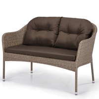 Плетёный диван из искусственного ротанга S54B-W56 Light brown с подушками