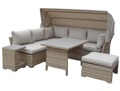 Комплект плетеной мебели из искусственного ротанга AFM-320-T320 Beige/Grey с диваном-трансформером и обеденным столом