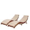 Комплект шезлонгов из термодерева AFM-803A-T133 Beige с бежевыми матрасами