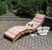 Шезлонг-лежак из термодерева AFM-803A Beige с бежевым матрасом