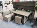 Комплект плетеной мебели из искусственного ротанга AFM-320-T320 Beige/Grey с диваном-трансформером и обеденным столом