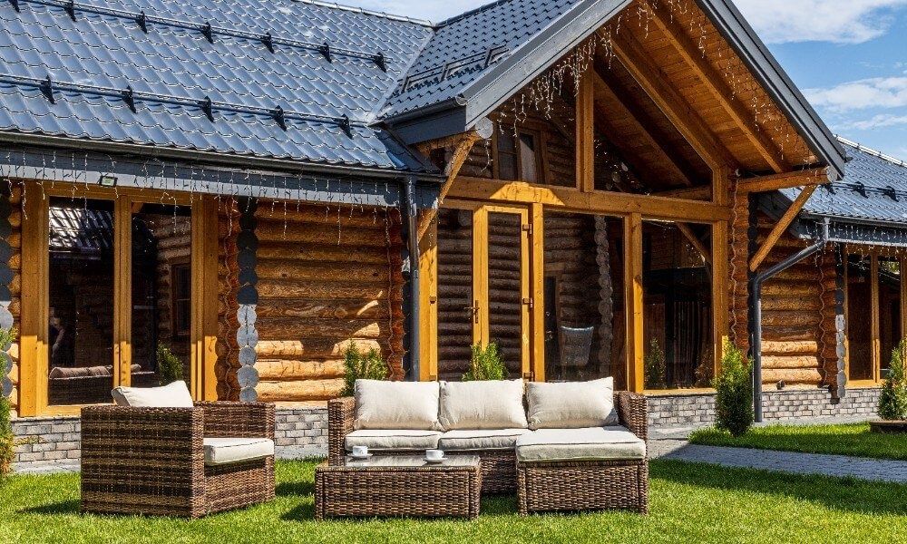 Угловая лаунж-зона GRAND VICKY из искусственного ротанга, коричневая